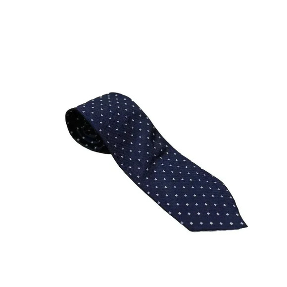 BROOKS BROTHERS Blue Grometric Tie 100% Silk Necktie Stain Resistant 60 X 4 - Picture 1 of 2
